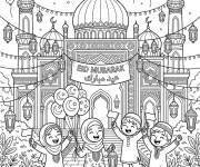 Coloriage Joyeux Eid Mawlid