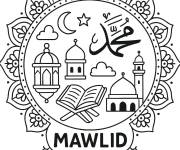 Coloriage Mandala Mawlid pour maternelle