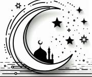Coloriage Mawlid Al Nabi en style logo