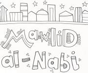 Coloriage Mawlid en texte artistique