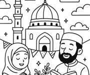Coloriage Mawlid et la f&ecirc;te de la naissance du proph&egrave;te Mohamed