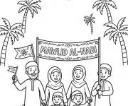 Coloriage Paysage de la f&ecirc;te Mawlid