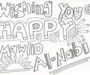 Coloriage Souhaitons un joyeux Mawlid