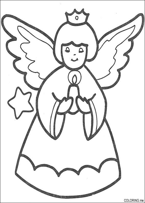 Coloriage Ange De Noël Dessin Gratuit à Imprimer