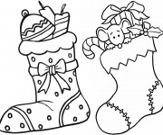 Coloriage et dessins gratuit Bas de Noël à imprimer