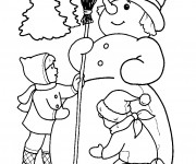 Coloriage Dessin bonhomme de neige