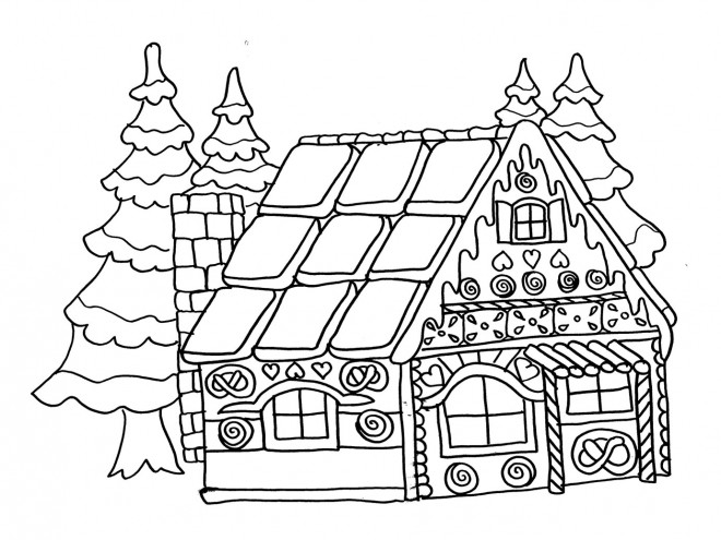 dessin facile maison du pere noel