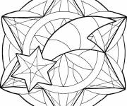 Coloriage &Eacute;toile de No&euml;l mandala