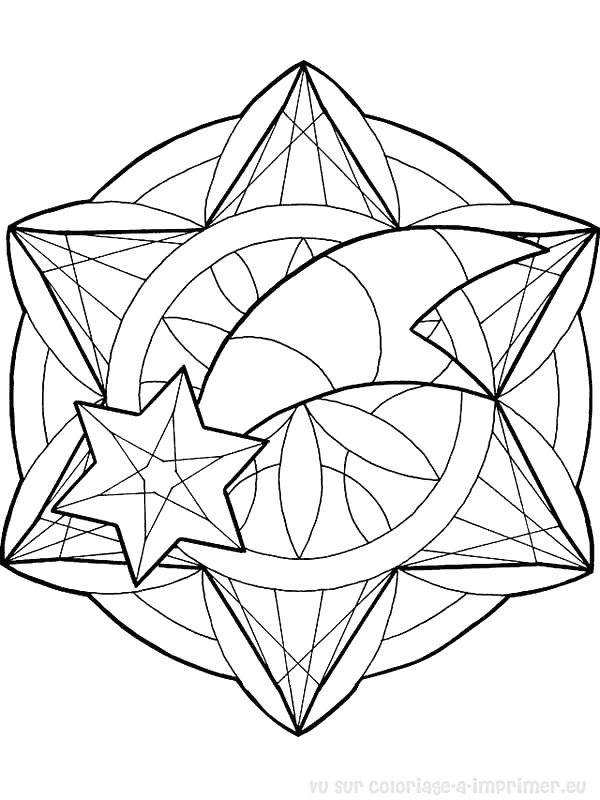Coloriage Étoile de Noël mandala dessin gratuit à imprimer