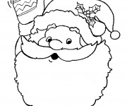 Coloriage Figure du Père Noël