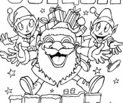 Coloriage et dessins gratuit Joyeux Noël des lutins à imprimer