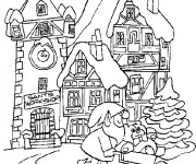 Coloriage L'atelier du Père Noël