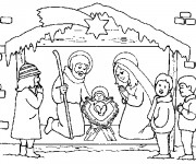 Coloriage La crèche de Noël