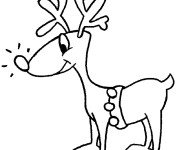Coloriage et dessins gratuit Le petit renne au nez rouge à imprimer