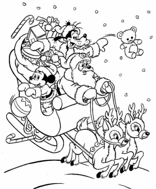 Coloriage et dessins gratuits Mickey bébé en Noël à imprimer