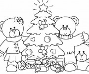 Coloriage Noël en famille