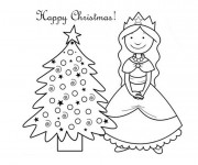 Coloriage Princesse de Noël