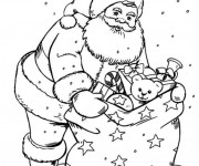 Coloriage Sac de cadeaux du Père Noël