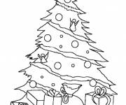 Coloriage sapin de No&euml;l bien d&eacute;cor&eacute;