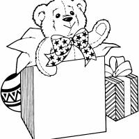 Coloriage et dessins gratuit Un ourson pour Noël à imprimer