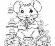 Coloriage Ann&eacute;e chinoise de rat GS