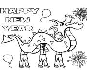 Coloriage et dessins gratuit Carnaval du nouvel an chinois à imprimer