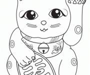 Coloriage et dessins gratuit Chat de chine au nouvel an chinois à imprimer