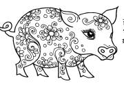 Coloriage Cochon Nouvel An chinois