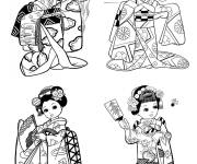 Coloriage D&eacute;guisement pour le nouvel an chinois
