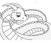 Coloriage Dragon avec &eacute;cailles pour le nouvel an chinois