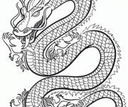 Coloriage et dessins gratuit Dragon chinois traditionnel en action à imprimer