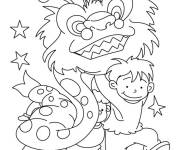 Coloriage Dragon de Nouvel an chinois