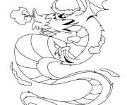 Coloriage Dragon en air pour nouvel an chinois