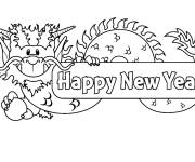 Coloriage Dragon licorne au Nouvel An chinois