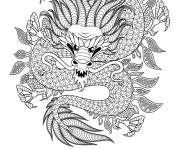 Coloriage Dragon pour nouvel an chinois te regardant