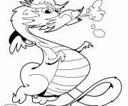 Coloriage et dessins gratuit Dragon soufflant du nouvel an chinois à imprimer
