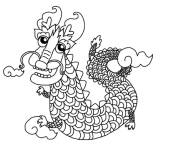 Coloriage Dragon souriant pour le nouvel an chinois
