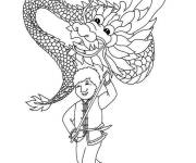Coloriage Enfant se profitent du nouvelle ann&eacute;e chinoise