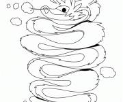 Coloriage Gros dragon chinois qui attends le nouvel an