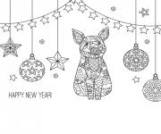 Coloriage Joyeuse Ann&eacute;e chinoise avec un cochon