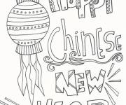 Coloriage Joyeuse ann&eacute;e chinoise en une affiche