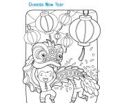 Coloriage L'excitation pendant la nouvelle ann&eacute;e chinoise