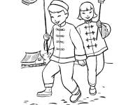 Coloriage La veille de la fete du nouvel an en Chine