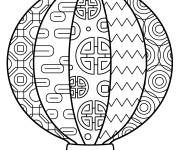 Coloriage Lanterne chinoise &agrave; utiliser pour la f&ecirc;te