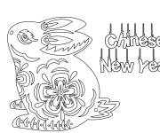 Coloriage Lapin du nouvel an chinois