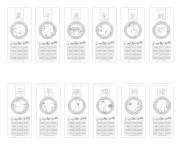 Coloriage Liste des 12 signes chinois avec les ann&eacute;es