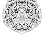 Coloriage Masque du tigre pour le nouvel an chinois