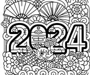 Coloriage Mod&egrave;le Nouvel An Chinois adulte