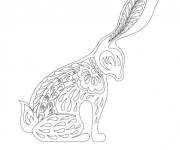 Coloriage Nouvel an chinois de lapin simple