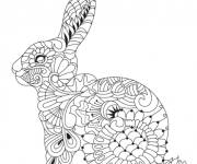 Coloriage Nouvel an chinois du lapin relaxant